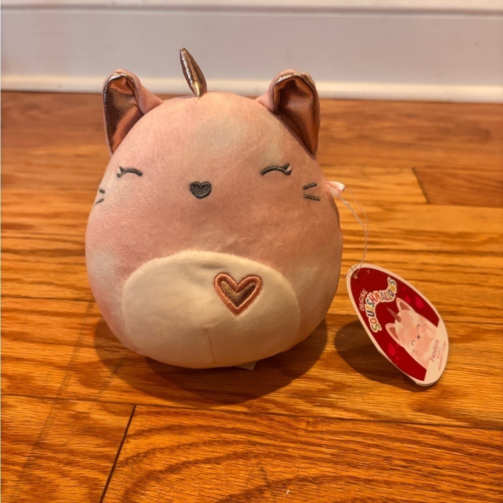 Squishmallows Valentine's Day Feodora the Caticorn Cat Unicorn 5" Plush Toy NWT